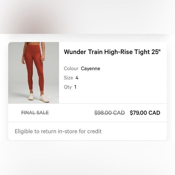 Lululemon, Wunder Train High-Rise Tight 25"-Missing internal label - Picture 1 of 7